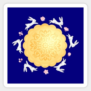 Mooncake and Rabbits Moon Sticker